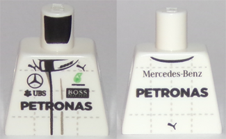 Torso Racing Suit with Boss, Mercedes-Benz, Petronas, Puma and UBS Logos, Front and Back Pattern