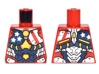 Torso Armor with Stars and Stripes and Silver Plates and Yellow Circle Arc Reactor Pattern