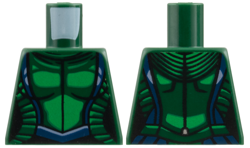 Torso Female Outline, Black Neckline and Lines, Dark Blue Trim and Belt Pattern