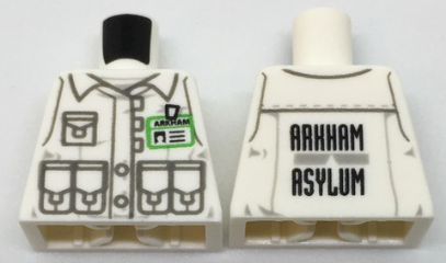 Torso Jacket with 5 Pockets, Bright Green ID Badge and 'ARKHAM ASYLUM' on Back Pattern