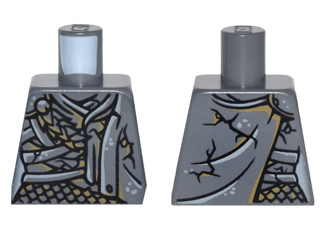 Torso PotC Female Outline with Black Cracks, Straps, Scales and Cape Pattern