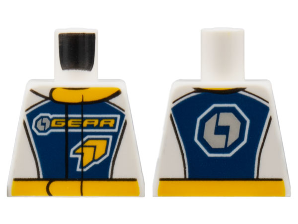 Torso Racing Suit with 'GEAR' Racing Team Logo on Front and Gear on Back Pattern