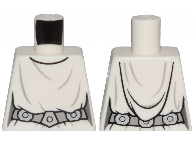 Torso SW Loose Dress Dark Bluish Gray Folds, Detailed Belt Pattern (Leia)