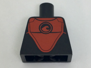 Torso Wetsuit with Red Front Panel with Wave Logo Pattern