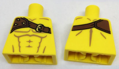 Torso Bare Chest with Muscles and Shoulder Belt Pattern