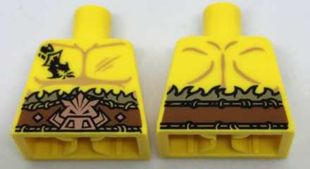 Torso Bare Chest with Dragon Tattoo and Boar Head Belt Pattern