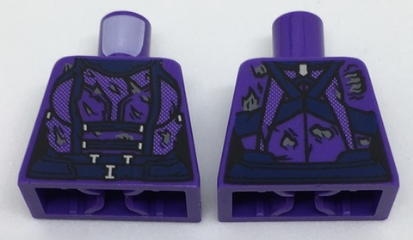 Torso Female Damaged Armor, Dark Blue Belt Pattern