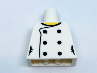 Torso Female Chef with 6 Black Buttons and Yellow Neck Pattern