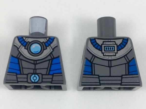 Torso Armor with Medium Azure Round Crystal with Blue Tubes Pattern (Mr. Freeze)