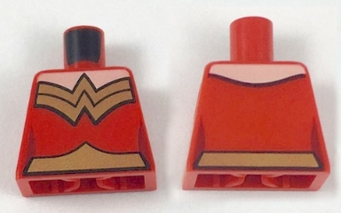 Torso Female Outline and Gold Trim and Belt High Cut Pattern (Wonder Woman)