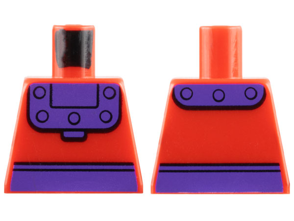 Torso Super Hero Costume Dark Purple Belt and Collar with Rivets Pattern