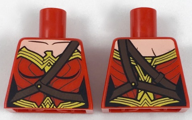 Torso Female Outline, Black Collarbone and Gold Trim with Diagonal Belt Pattern