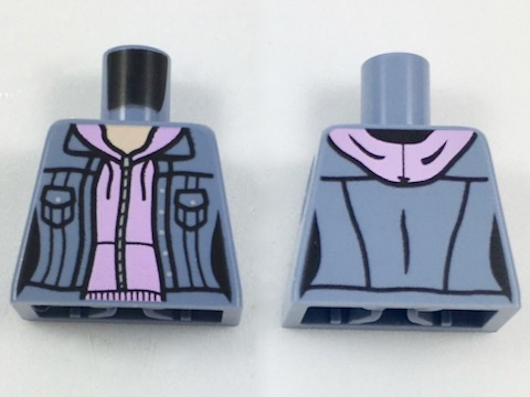 Torso Female Jacket Open with Pockets over Bright Pink Hoodie Pattern