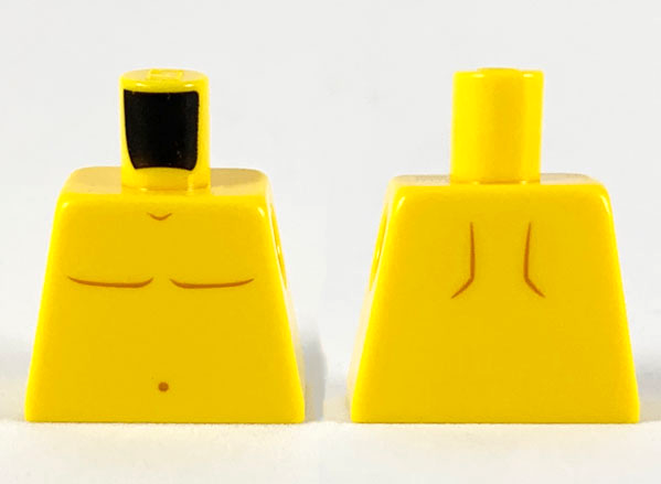 Torso Bare Chest with Medium Nougat Muscles Outline and Navel Pattern