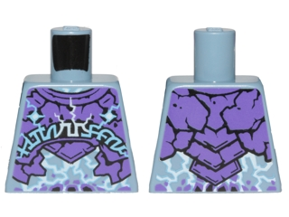 Torso Dark Purple Rock Plates, White and Bright Light Blue Lightning Effect and Arcane Symbols Pattern