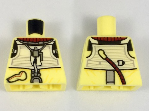 Torso SW Trandoshan Armor with Dark Red Collar and Hose on Back Pattern