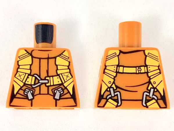 Torso Jumpsuit with Orange Harness Pattern