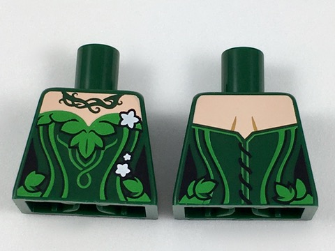 Torso Batman Poison Ivy Plant Foliage White Flowers Pattern