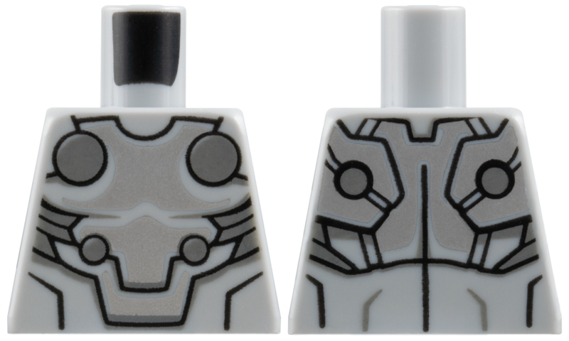Torso Armor Silver Plate Armor with Dark Bluish Gray Circles Pattern