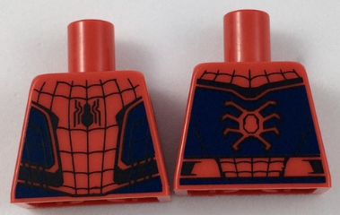 Torso Spider-Man Costume 9 Dark Blue, Small Spider with Wide Abdomen Pattern