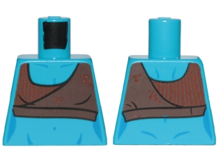 Torso Female SW Wrap Halter Top with Dotted Lines, Bare Skin, Thin Muscle Lines, Belly Button Pattern (Aayla Secura)