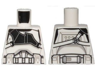 Torso SW Armor Clone Trooper Gunner with Black Panel and White Straps Pattern