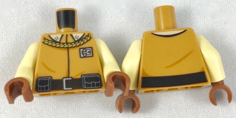 Torso SW General Calrissian Gold Braid, Badge and Black Belt Pattern / Tan Arms / Reddish Brown Hands