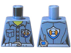 Torso Coast Guard Female Shirt with Buttons, Pockets, White Belt and Badge Pattern