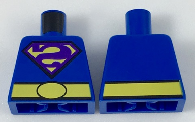 Torso Shirt with Dark Purple Bizarro Backward 'S' Logo and Wide Yellow Belt Pattern