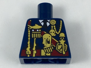 Torso Military Uniform with Melted Medals and Dark Red Sash Pattern