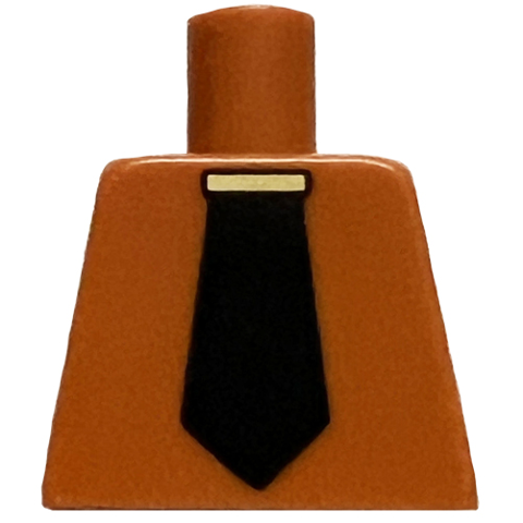 Torso Wide Black Tie and Gold Tie Bar Pattern