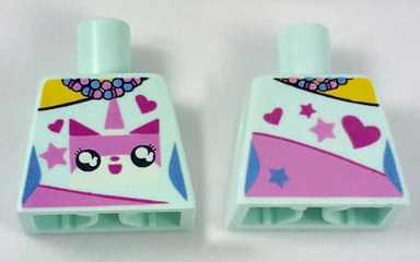 Torso Female Outline Dress with Pink Unikitty, Hearts, Stars and Beaded Necklace Pattern