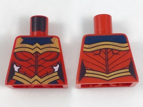 Torso Female Outline and Gold Trim and Belt and Dark Blue Collar Pattern (Wonder Woman)