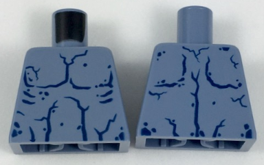 Torso Alien with Muscles Outline and Cracks Pattern