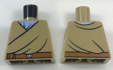 Torso Robe with Dark Orange Belt over Bright Light Blue Shirt Pattern