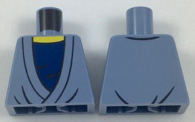 Torso Robe over Dark Blue Shirt Pattern