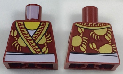 Torso Robe with Ornate Gold Trim, Crabs and White Apron Pattern