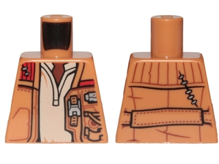 Torso SW Jacket Worn with Pockets, Zipper and Gadgets, Tan Undershirt Pattern