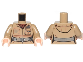 Torso Female SW Jacket with Pocket and Gray Utility Belt Pattern (Rose) / Dark Tan Arms / Light Nougat Hands