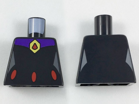 Torso Female Outline with Red Ovals at Waist and Red and Yellow Amulet Pattern