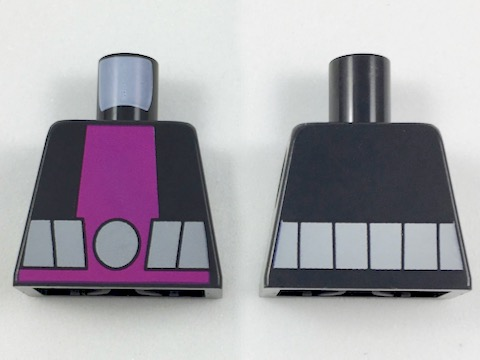 Torso Purple Vertical Stripe and Light Bluish Gray Belt Pattern