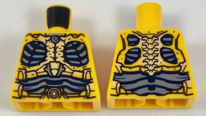 Torso Parademon Armor Skeletal with Vertebrae, Dark Blue and Sand Blue Detail Pattern