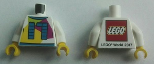 Torso LEGO World The Netherlands 2017 with Number 17 Pattern / White Arms / Yellow Hands