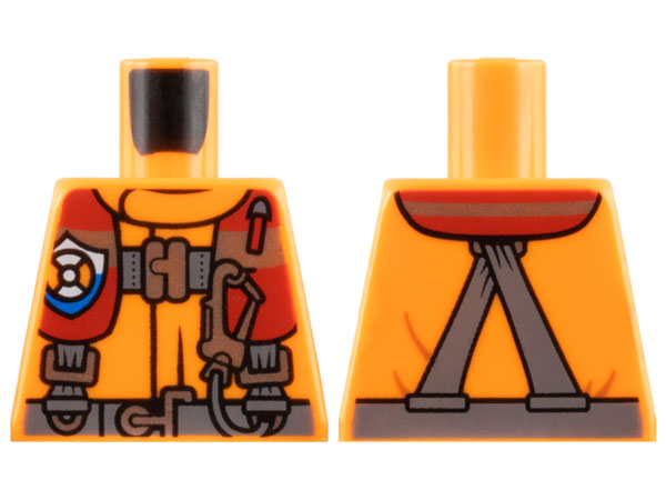 Torso Coast Guard, Jacket with Harness, Belt, Carabiner and Coast Guard Logo Badge Pattern