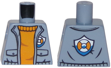 Torso Coast Guard, Jacket with Pockets and Coast Guard Logo Badge over Crew Neck Sweater Pattern