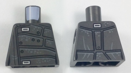 Torso Jacket with Silver Clasps, Black Panel Lines, and Light Gray Splotches Pattern