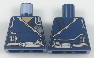 Torso Female Outline with Tunic with Silver Trim and Belt Pattern