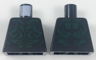 Torso Alien with Dark Green Armor Scales Pattern