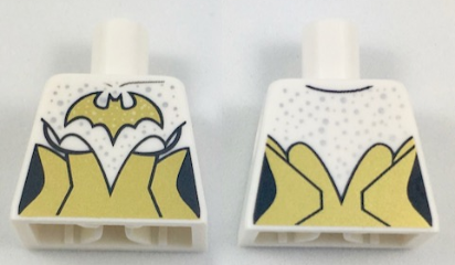 Torso Batman Female Logo with Silver Dots and Gold Corset Pattern