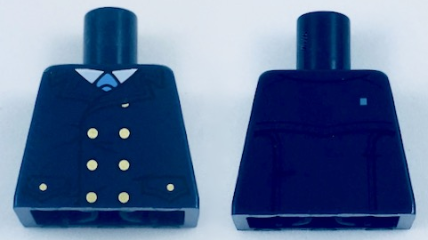 Torso Coat with Light Blue Tie and Gold Buttons Pattern